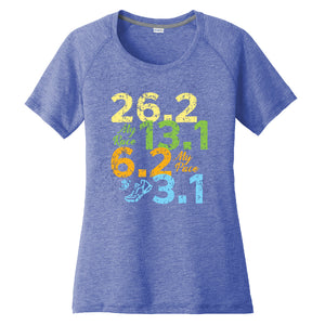 Runteez - Distances 26.2 Womens Scoop Neck Raglan (Phoenix 10K)