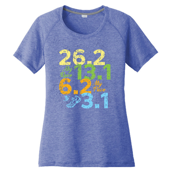 Runteez - Distances 26.2 Womens Scoop Neck Raglan (Phoenix 10K)